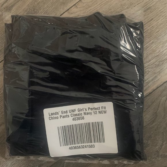 NWT LANDS' END UNIFORM GIRL'S PERFECT FIT CHINO PANTS CLASSIC NAVY 12 - Picture 9 of 11